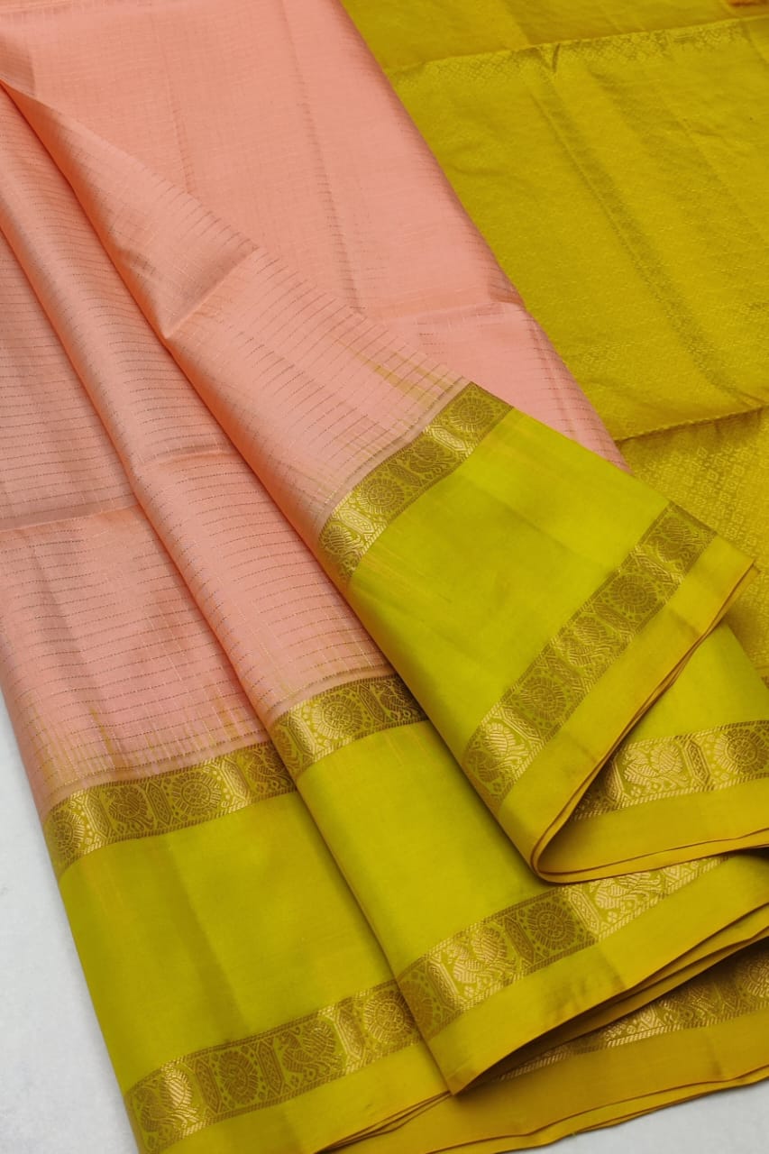 Kattaas Traditional Zari checks with retta pet border