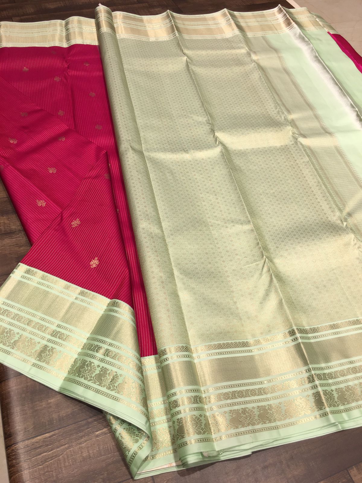 KATTAAS KANCHIPURAM HANDLOOM SILK SAREES WITH RICH PALLU WITH BLOUSE