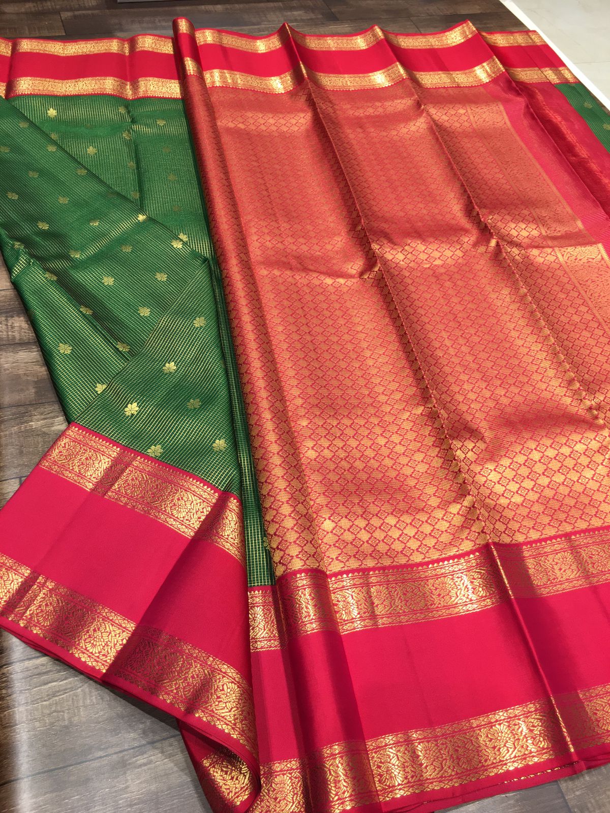 KATTAAS KANCHIPURAM HANDLOOM SILK SAREES WITH RICH PALLU WITH BLOUSE