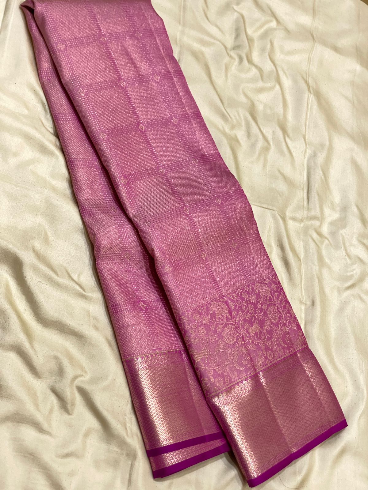 zari sket border zari brocade with contrast design blouse