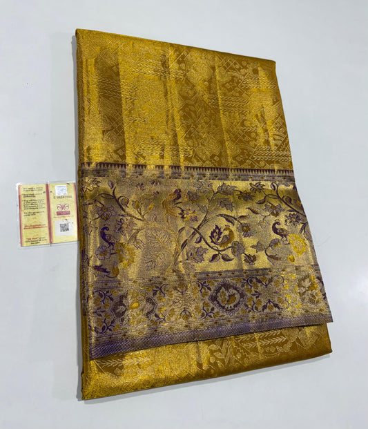 Pure handloom meenakari border silk saree