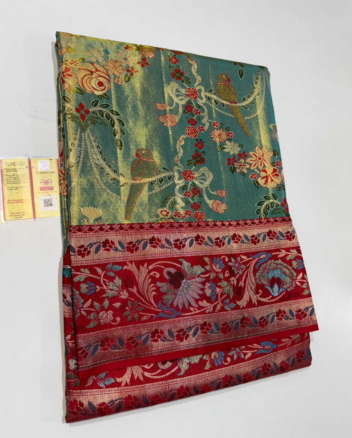 Pure handloom meenakari border  silk saree
