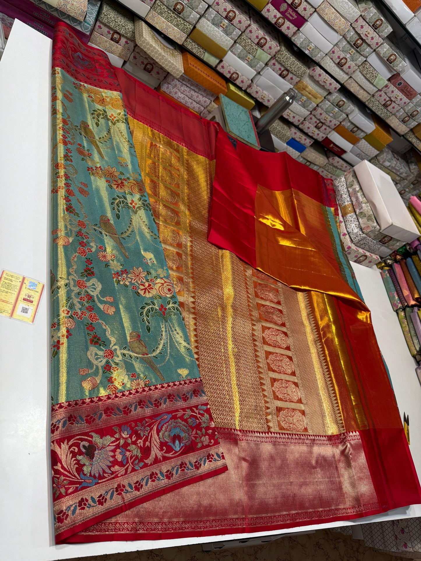 Pure handloom meenakari border  silk saree