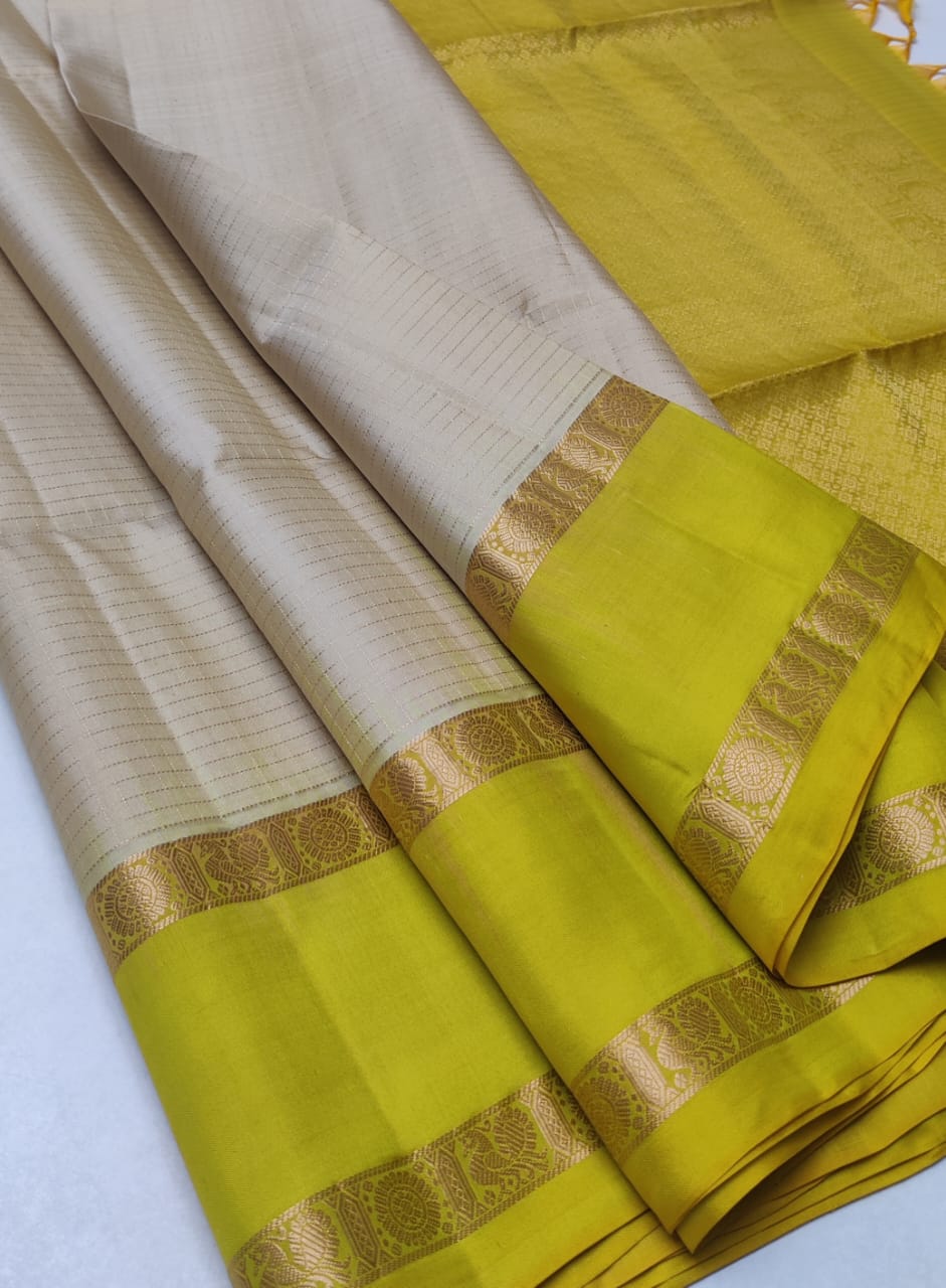 Kattaas Traditional Zari checks with retta pet border