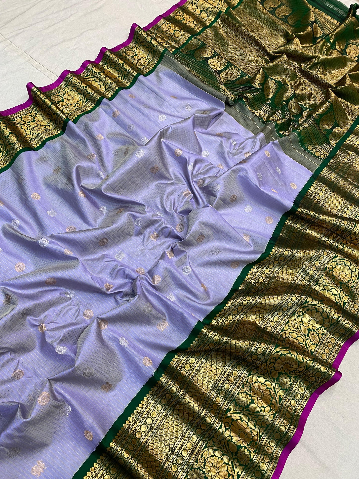 KATTAAS PURE GADWAL HANDLOOM KANCHI KURRU BORDER SAREES TOP QUALITY WITH CONTRUST BLOWSE