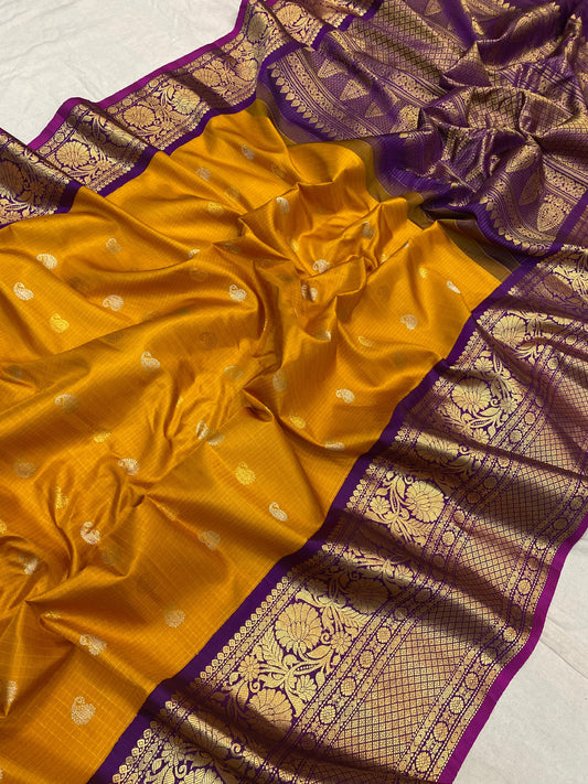 KATTAAS PURE GADWAL HANDLOOM KANCHI KURRU BORDER SAREES TOP QUALITY WITH CONTRUST BLOWSE