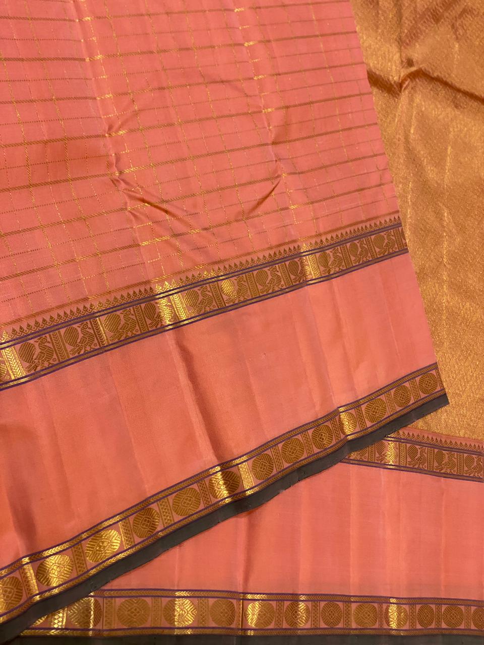 Kattaas 2g zari double border vaira oosi beldari fancy checks