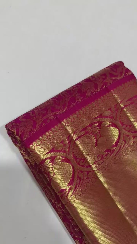 Kattaas Handloom Exclusive Kanchipattu Bridal Sarees  1 gram gold jari