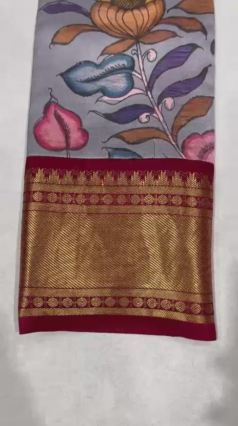 Kattaas Kanchi Gadwal kalamkari prints