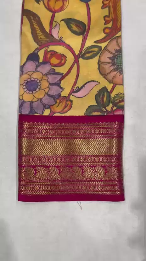 Kattaas Kanchi Gadwal kalamkari prints