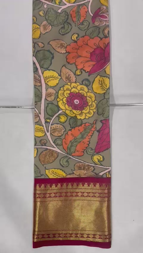 Kattaas Kanchi Gadwal kalamkari prints