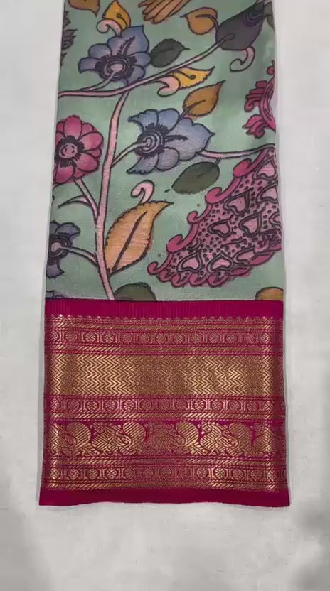 Kattaas Kanchi Gadwal kalamkari prints
